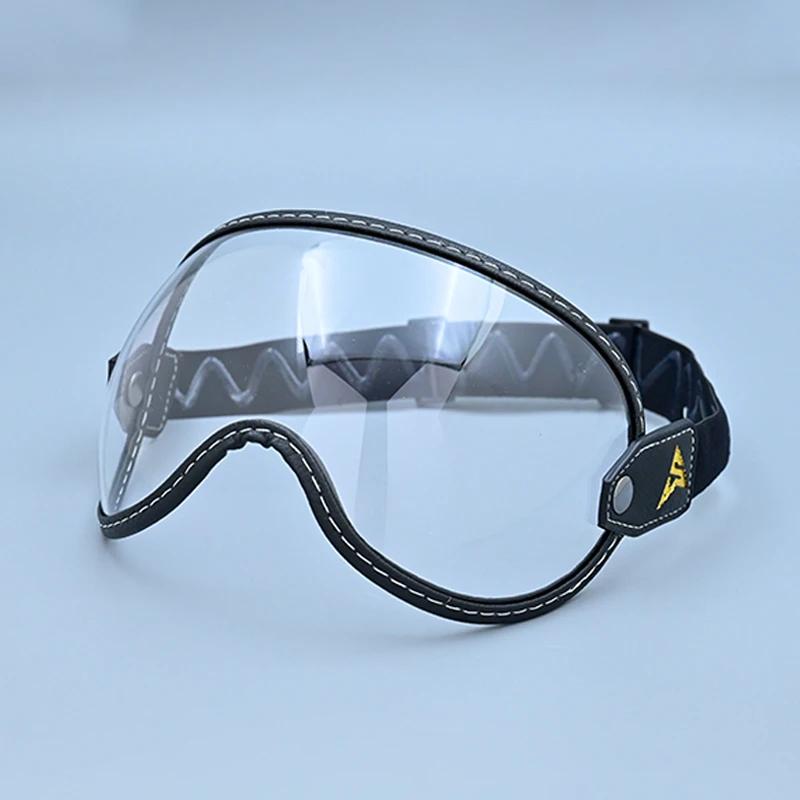 Retro Motorcycle Goggles Bubble Visor Outside Riding UV Protection Windshield Colorful Vintage for Half Face Helmets