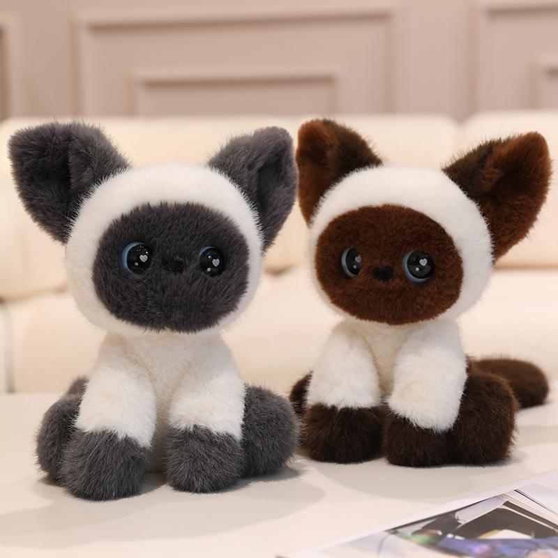 Kawaii Kočičí Plyšáci Roztomilá Kreslená Siamská Kočka Měkká Panenka Krásný Kočičí Polštář na Objímání Dárek k Narozeninám