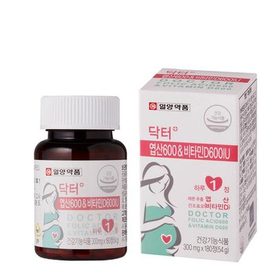 Ilyang Pharmaceutical Doctor Plus Folic Acid 600 and Vitamin D 600IU, 180 Tablets, 2 Units