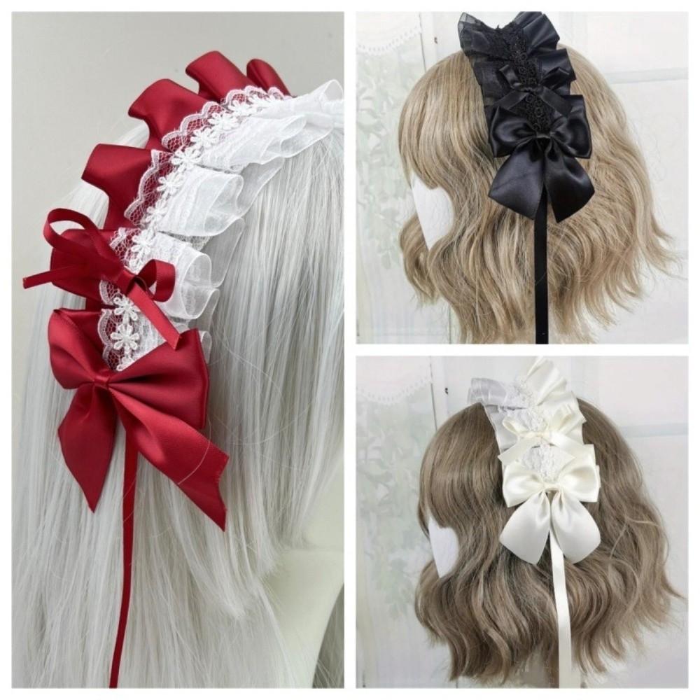 Hair Accessories Lace Headwear Bow Lolita Headband Lovely Anime Headband Cosplay Party