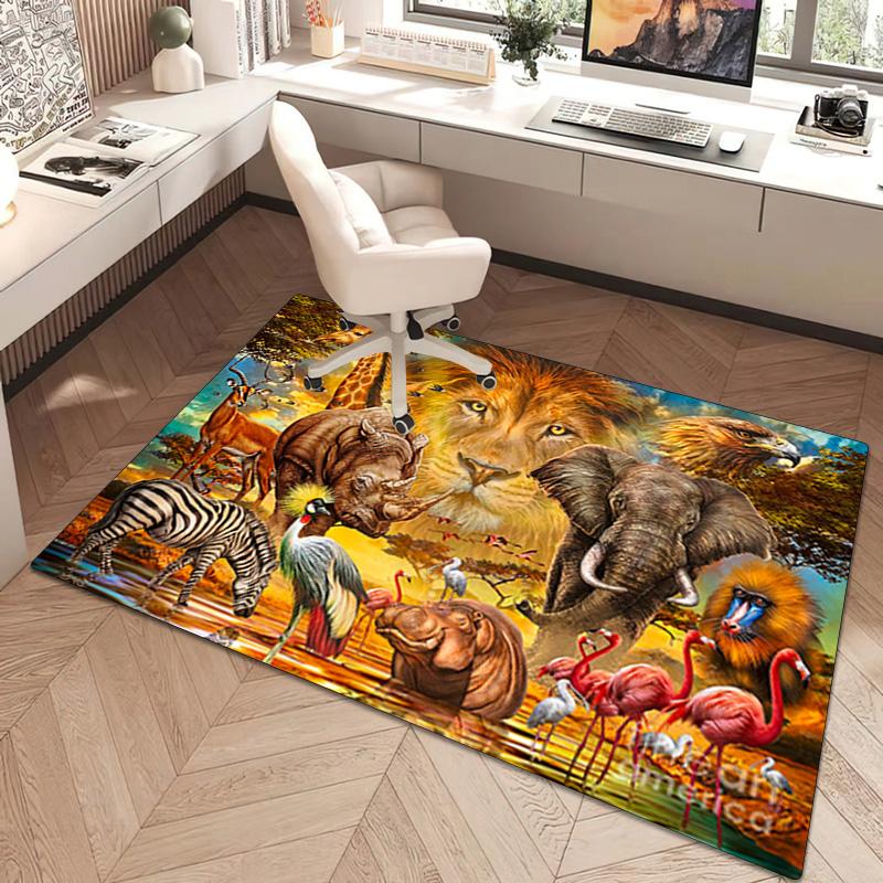1Pc Animal World Print Rug - home decoration Carpet For Living Room Bedroom Flooring Computer Chair Area Rug