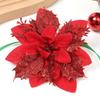 5/10Pcs Glitter Christmas Artificial Flowers Christmas Tree Hanging Pendant Ornaments for Xmas New Year Navidad Party Home Decor