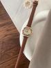 Retro Classic Women's Watch with Genuine Leather Strap Floral Design with Light Glaze and Sand-Filled Dial Commuter-Style Women'