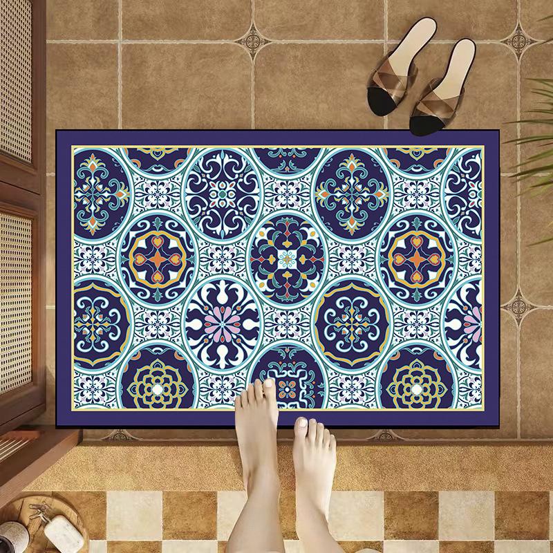 American Retro Tile Bathroom Water Absorption Anti -slip Door Padding Toilet Toilet Bathroom Door Diatom Mud Fast Dry Foot Pad