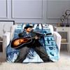 Various Styles of E-Elvis Pattern 3D Printed Rock Singer Sofa Blankets, Suitable for Adult and Children's Bedrooms and Living