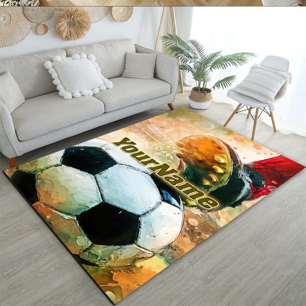 Borussia Dortmund Personalized Name Carpet Suitable for Game Room Hallway Bedrooms Playrooms Antislip Carpet Office home decor Best for Christmas