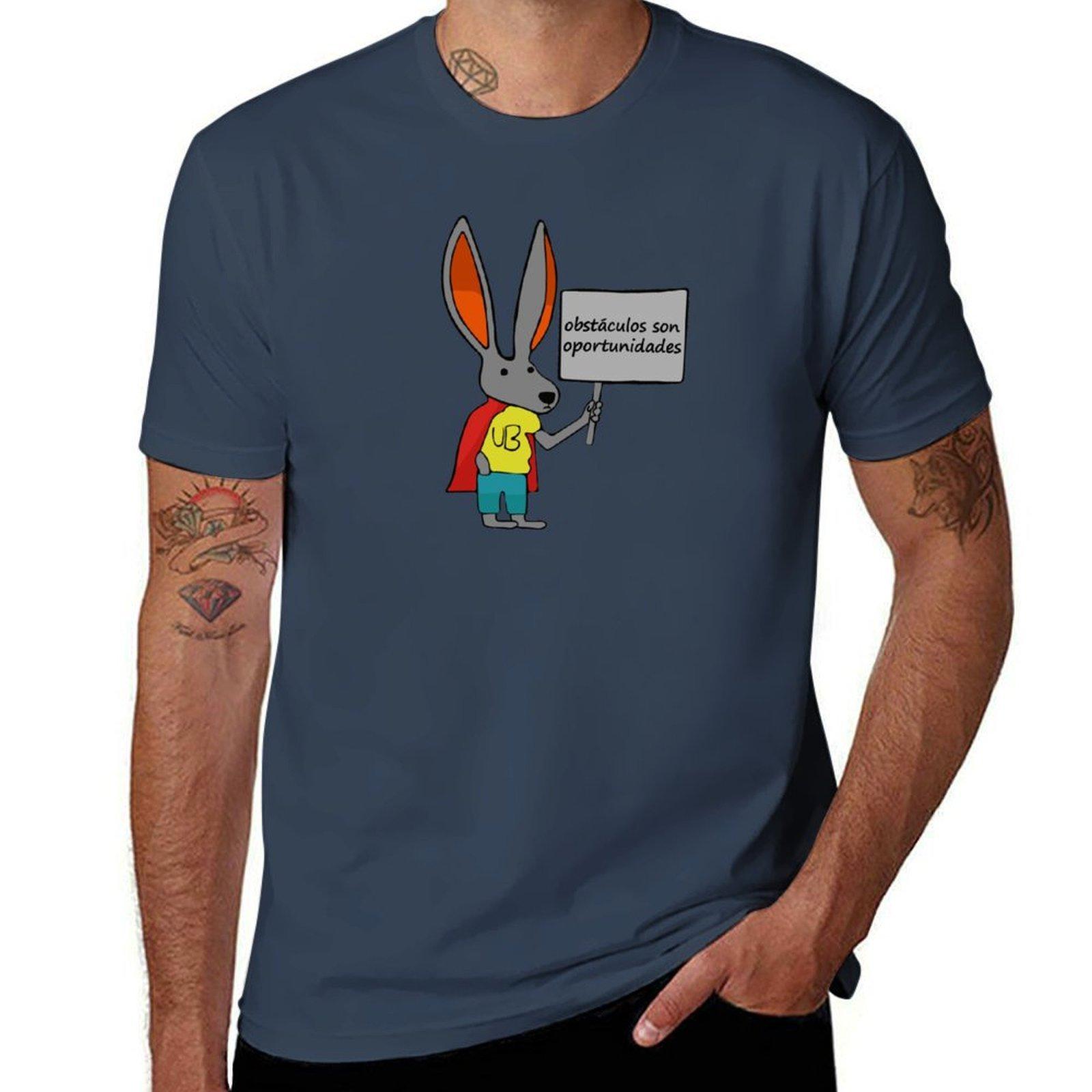 Copy of Rick Funny Rabbit Flag obstaculos son oportunidades T-Shirt t shirts for man cotton soft T-Shirt S