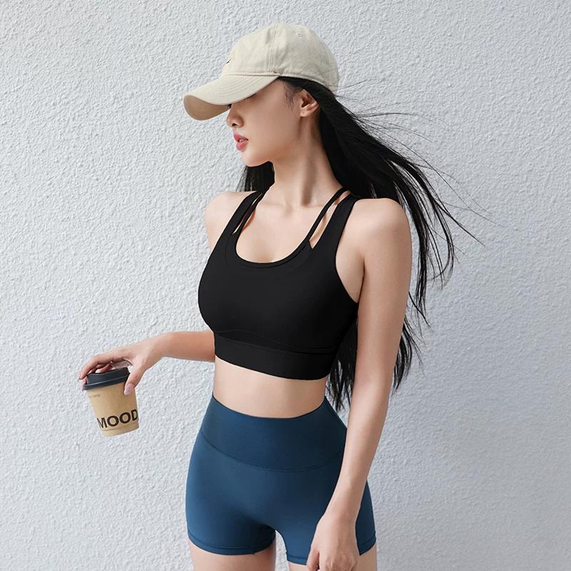 New High-Intensity Shock-Proof Professional Sports Bra with Integrated Fake Two-Piece Design 2026 Yoga Vest Quick-Drying for Women