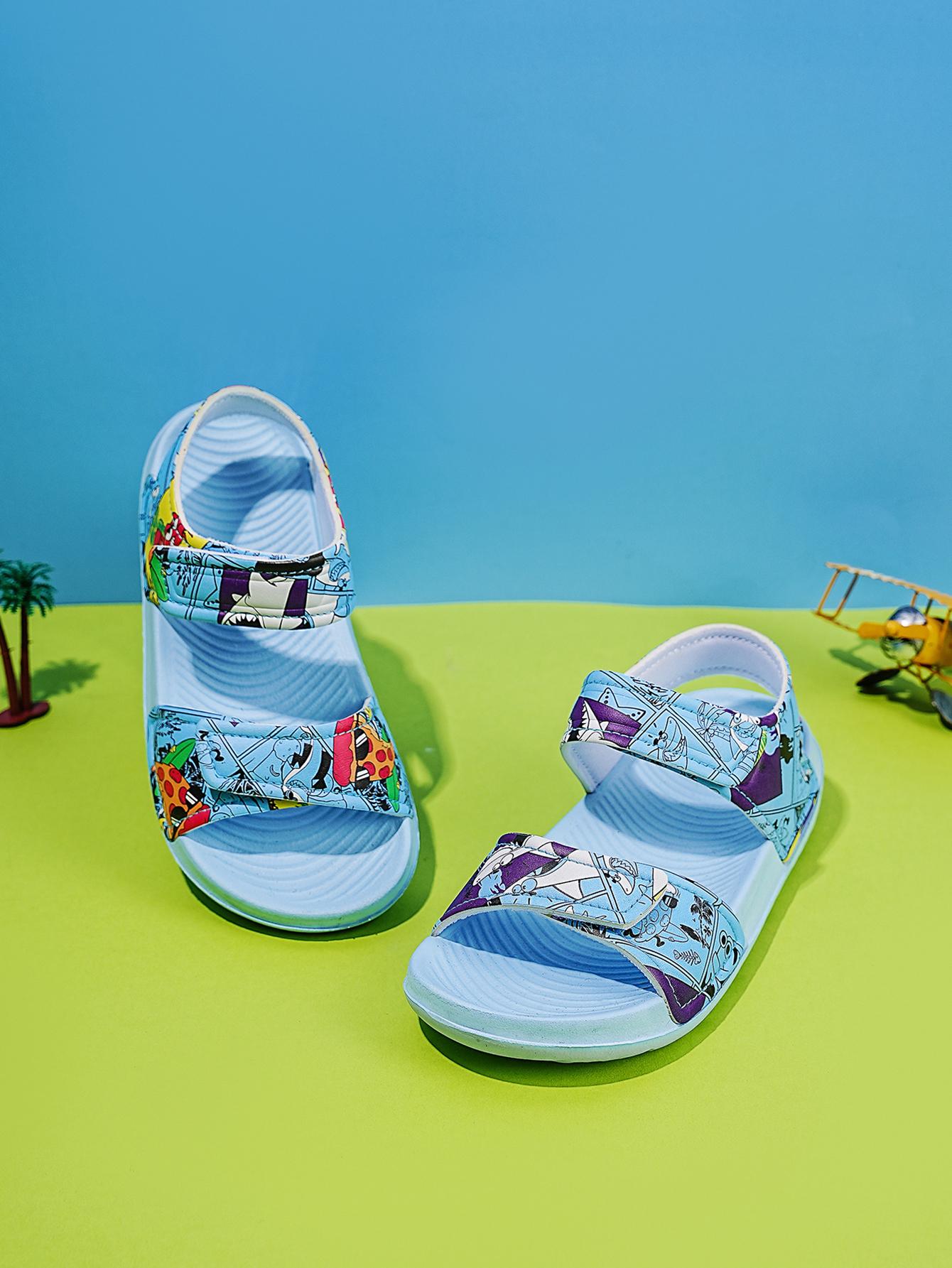 Summer Girls Fashion, Leisure, Comfortable Outdoor Beach Soft Sole Velcro Sandals 24