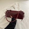 Vintage Solid Color Women Soft Pu Shoulder Bags Simple Ladies Underarm Bag Versatile Portable Female Pillow Handbags Purse