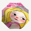 1pc Princess Crown Automatic Folding Umbrella - Compact 8-Rib Design, Durable Plastic & Iron1387L
