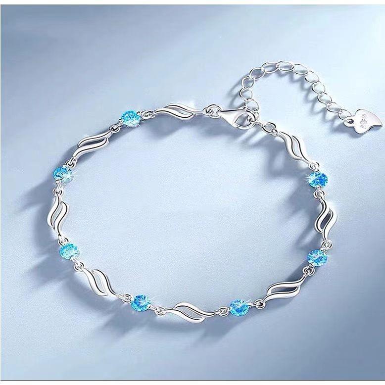 Ocean Blue Geometric Bracelet Women Jewelry Copper Decoration Gifts Fashion