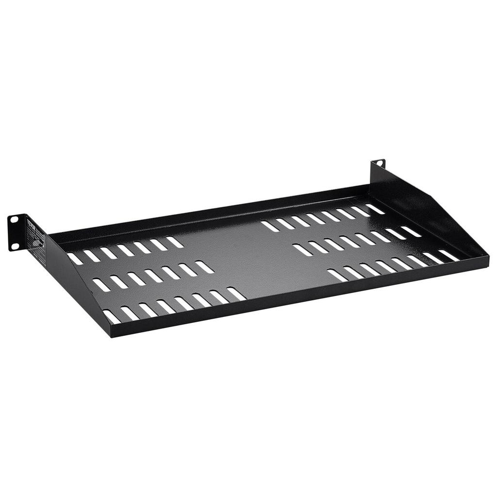 2PCS 1U Server Rack Shelf 10"/254 mm Depth Vented Rack Mount Shelf Tray