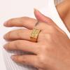 MamacitaSlay Vintage 316L Stainless Steel Square Snake Ray Pattern Rings 18K Gold Plated Waterproof Jewelry Woman Luxury Jewelry