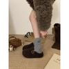 Gray Ugly Bread Shoes, Women's Small Thick-soled Piled Birkenstocks, 5cm Higher Inner Height, Fluffy Slippers