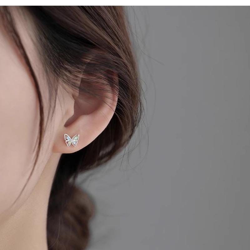 Cercei cu zirconiu strălucitor, temperament fluture, pentru femei, stil de lux ușor, personalitate la modă, cercei rafinați și versatili