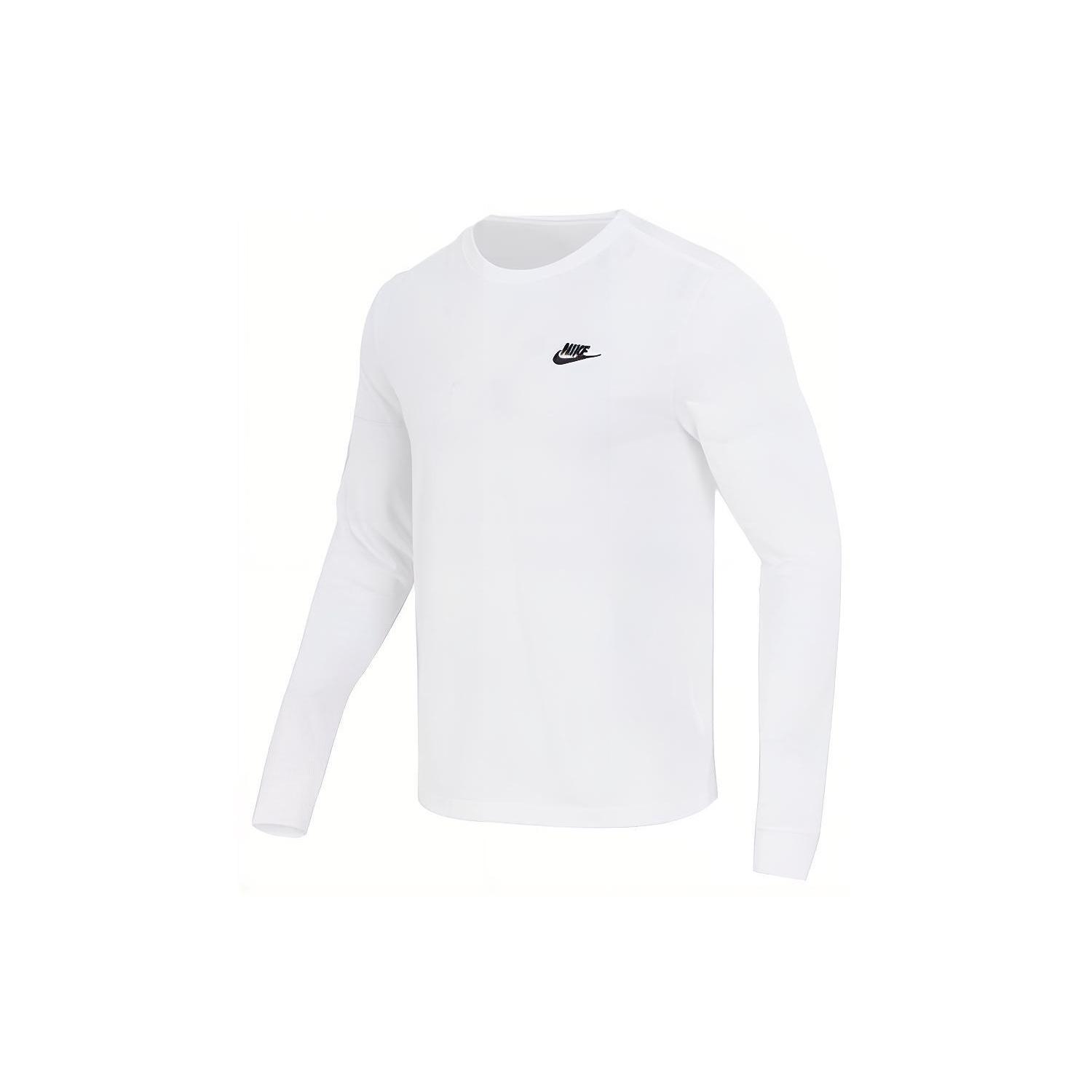 Men s Nike Embroidered Logo Loose Sports Running Long Sleeves White T-Shirt AR5194-100 XXL