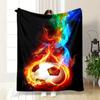 1PC Soccer, basketball, colorful water and fire pattern blanket, all season lightweight home office outdoor nap multifunctional blanket