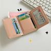 High Quality Triple Fold Short Wallets Small PU Leather Coin Purse Cute Cat Buckle Card Bags Girls Student