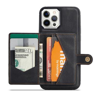 For iPhone 12 Pro Max Case Magnetic Detachable Leather Back Phone Cover Card Holder Kickstand