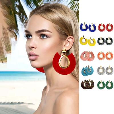 Bohemian Retro Earrings With Fan-shaped Tassel Earrings
