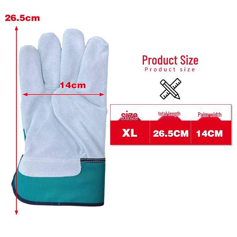 Doudoxian Waterproof Wear-Resistant Cowhide Work Gloves Free Size