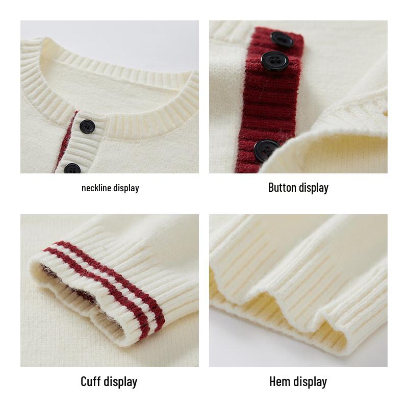 ROMON Men's Casual Henley Collar Knit Sweater