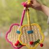 Vintage Handwoven Fan Colorful Edging Cooling Fan Decorative Fan Handheld Fan  Summer