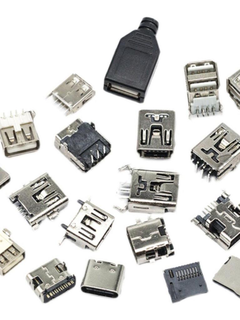 USB Female to Male Type-C Connector, Type-A/B SMD with Straight/Bent Pins