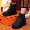 Winter Round Head Northeast Snow Boots Women's Side Zipper Thick-soled Round Head Velvet Black Cotton Shoes