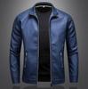 Men's Slim Fit Trendy Leather Motorcycle Jacket with Stand Collar and Plus Size Options