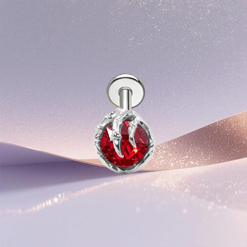 Titanium Heart Bat Wing Ear Stud Piercing Earring, Fashionable and Sweet European-Korean Style.