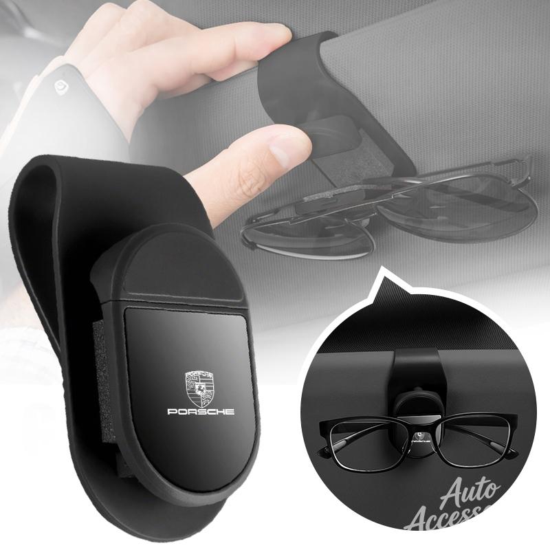 Car Glasses Clip For Porsche Cayenne Panamera Macan 911 718 Taycan Boxster Cayman 918 Sunglasses Holder Eyeglasses Storage Clip QF9