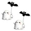 Pack Of 2 Ghostly Walking Bat Statue Resins Crafts Figurine Ornaments for Halloween Festivals Home and Garden Decoration