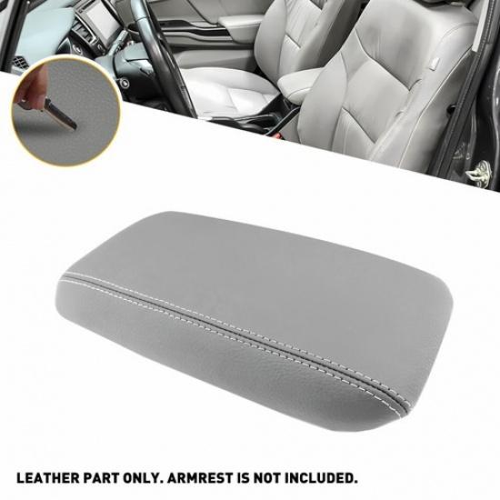 Подходит для Honda Civic 2012-2015, кожаная, серая, крышка центральной консоли, чехол подлокотника