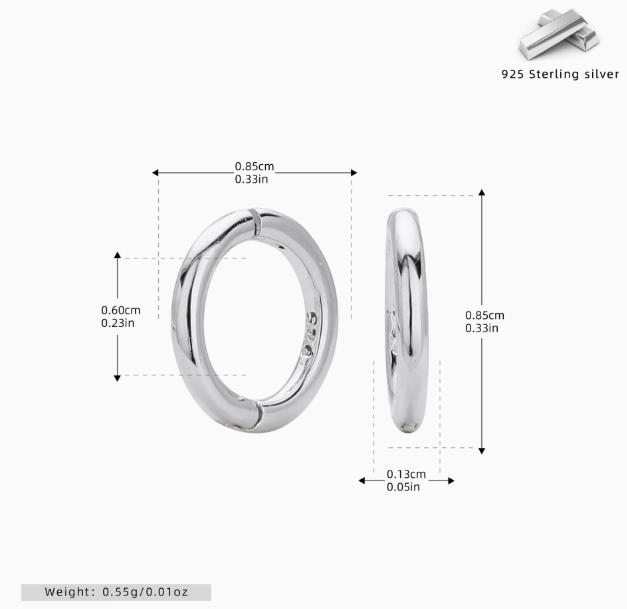 LT-E191428 S925 Sterling Silver Earrings Ear Cuffs Simple Plain Hoops Niche Ear Accessories for Women