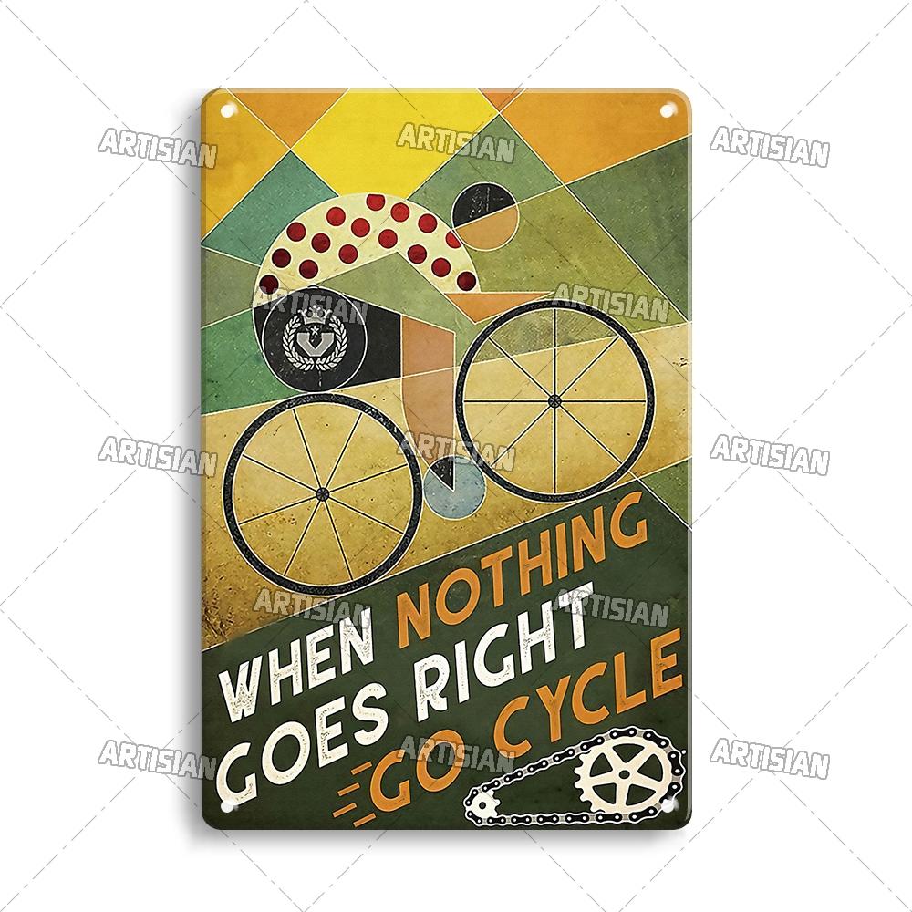Artisian Cycling Metal Sign Bicycle Tin Poster Bike Decorative Plate Wall Decor Garage Bar Pub Club Hotel Cafe Kitchen Home