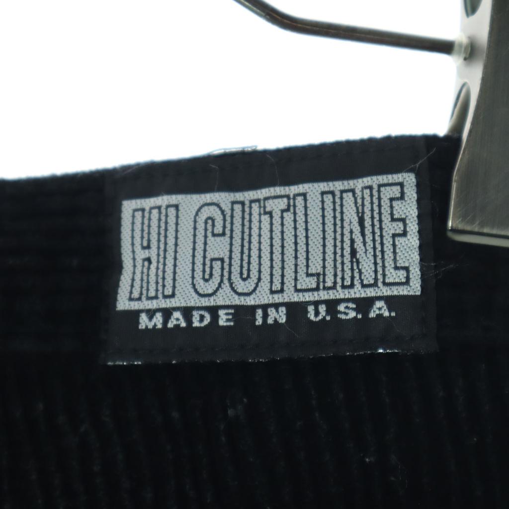 HI CUTLINE 90s Old USA made embroidery Buggy pants w36 black Corduroy Men's Used