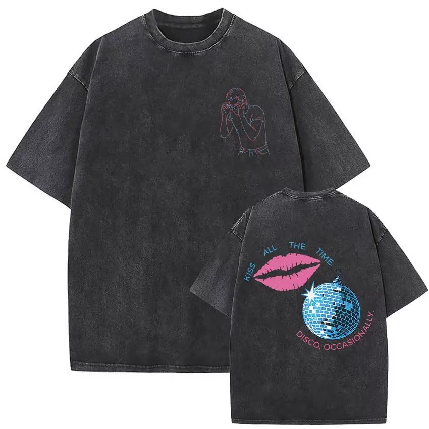 Harry Styles Together Tour 2026 Vintage Washed T-Shirt Men Women Pop Music Fashion Oversized Cotton Casual Streetwear