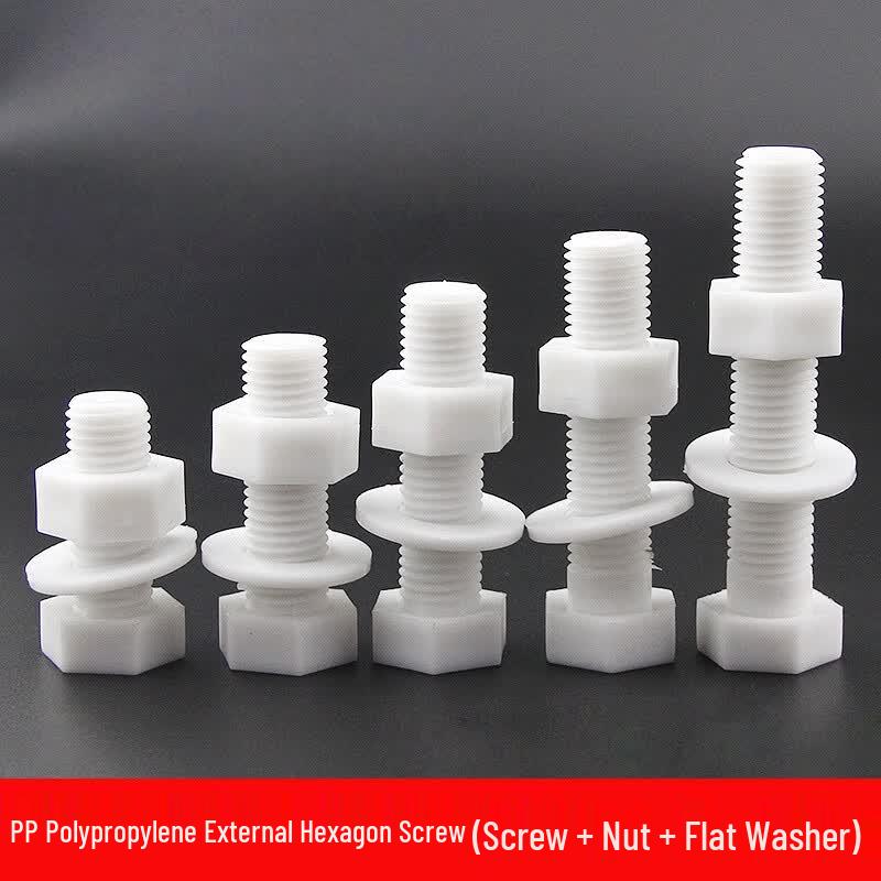 Polypropylene Hex Bolt, Nut & Washer Set