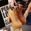 Neueste 2022 Plateau-Stiefeletten Damen Herbst Schnürung Dicke Hohe Absätze Damen Mode Schuhe Damen Freizeit Schuhwerk 358