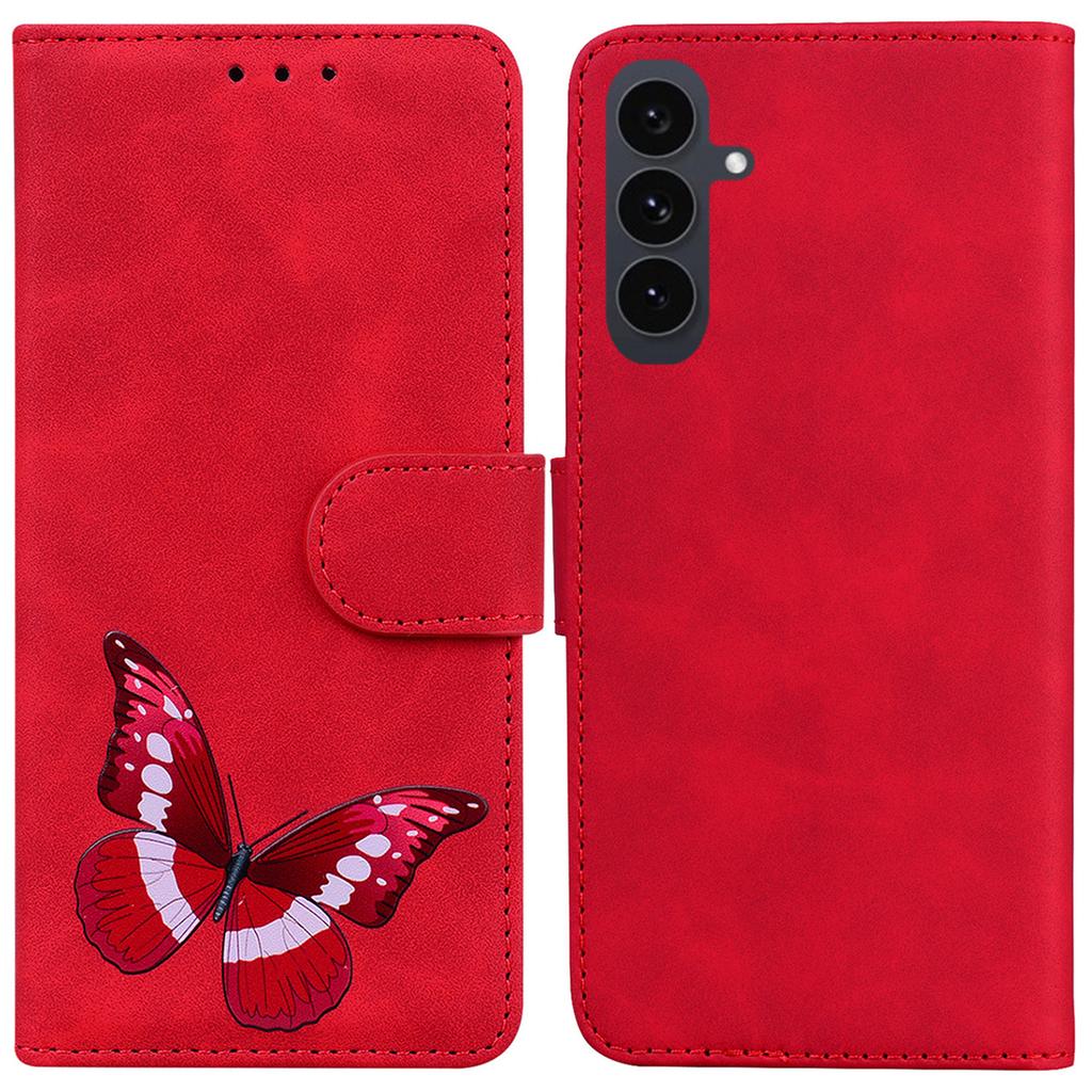 For Samsung Galaxy S25 FE Stand Case PU Leather Phone Cover Butterfly Printed