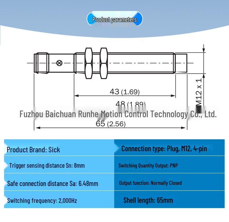 IME12-08NPOZC0S Inductive Proximity Sensor by SICK, Model 1040784, New Stock.