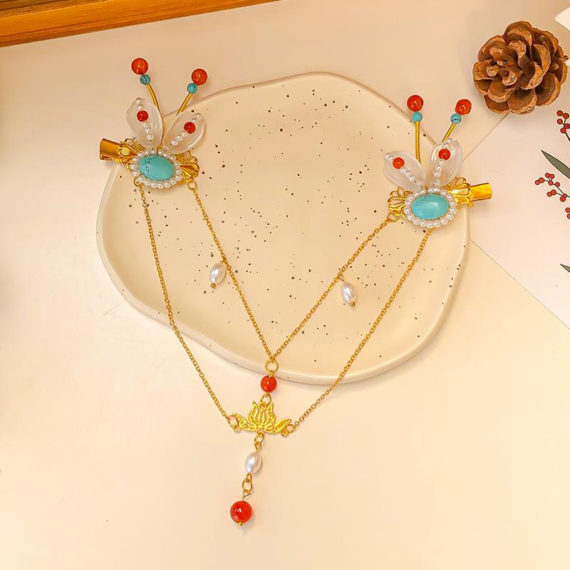 

Детские аксессуары для волос в старинном стиле Hanchen: Заколка для волос с кисточкой и цепочкой на лбу