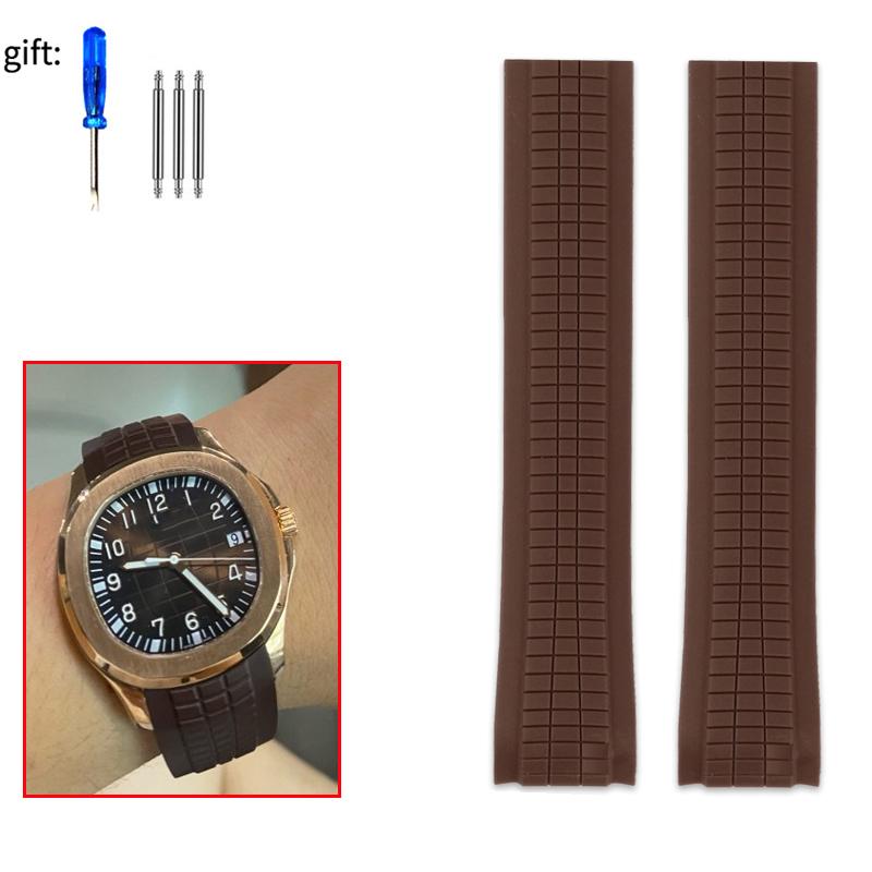 21mm Soft Rubber Watch Band Aquanaut For Patek Philippe Silicone 5164A 5167A 5168A Folding Buckle High Quality Watch Strap