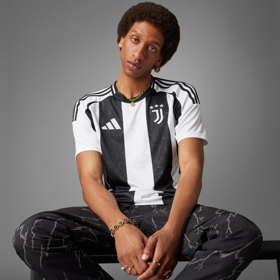 adidas Camiseta de Fútbol Juventus 24/25 Local Corte Slim Cuello Redondo Manga Corta Hombre Tops Blanco IS8002