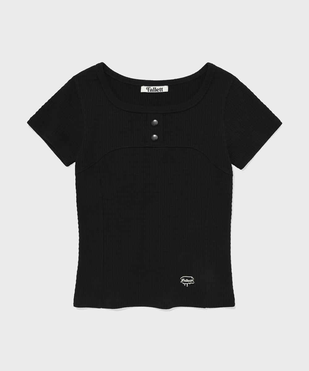 Pallet Square Neck Tight Top Black Black/S