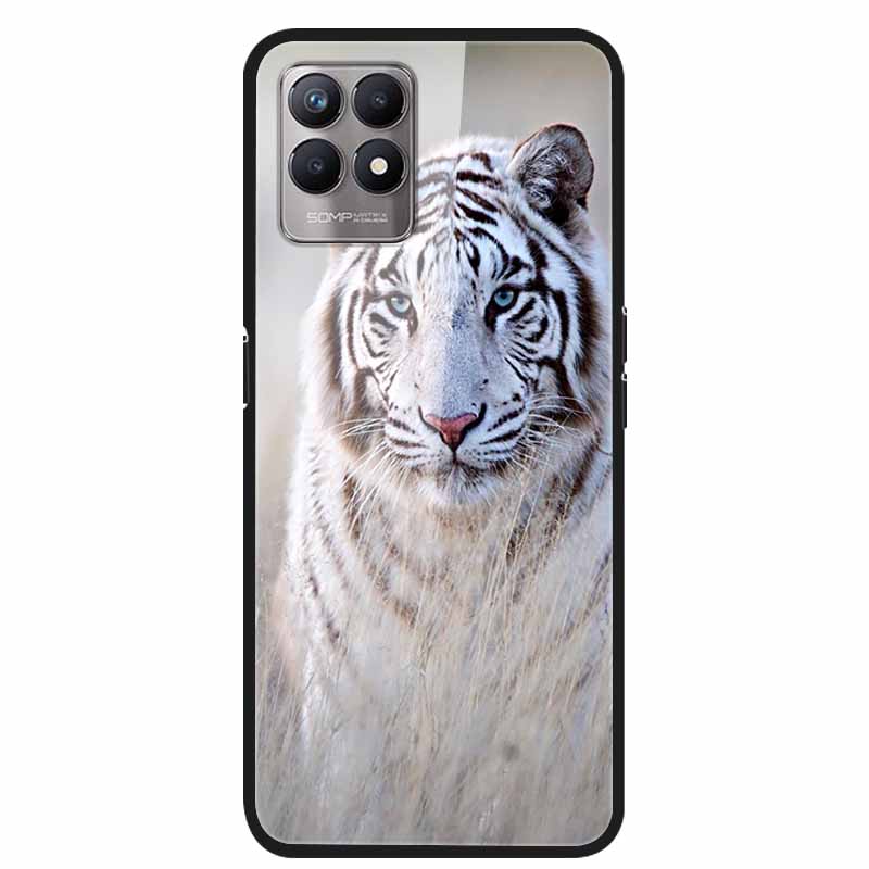 

Чехол для Realme 8i Закаленное Стекло Жесткий Прозрачный Чехол для Телефона Для OPPO Realme 8i RMX3151 Realme 7 Pro Животные Волк Ударопрочный Чехол Realme 7 Pro