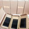 Custom 0.03 J B Curl Fluffy Dark Matte Black Volume Eyelash Extension Trays Cashmere Handmade  Eyelashes Velvet Lash Extension