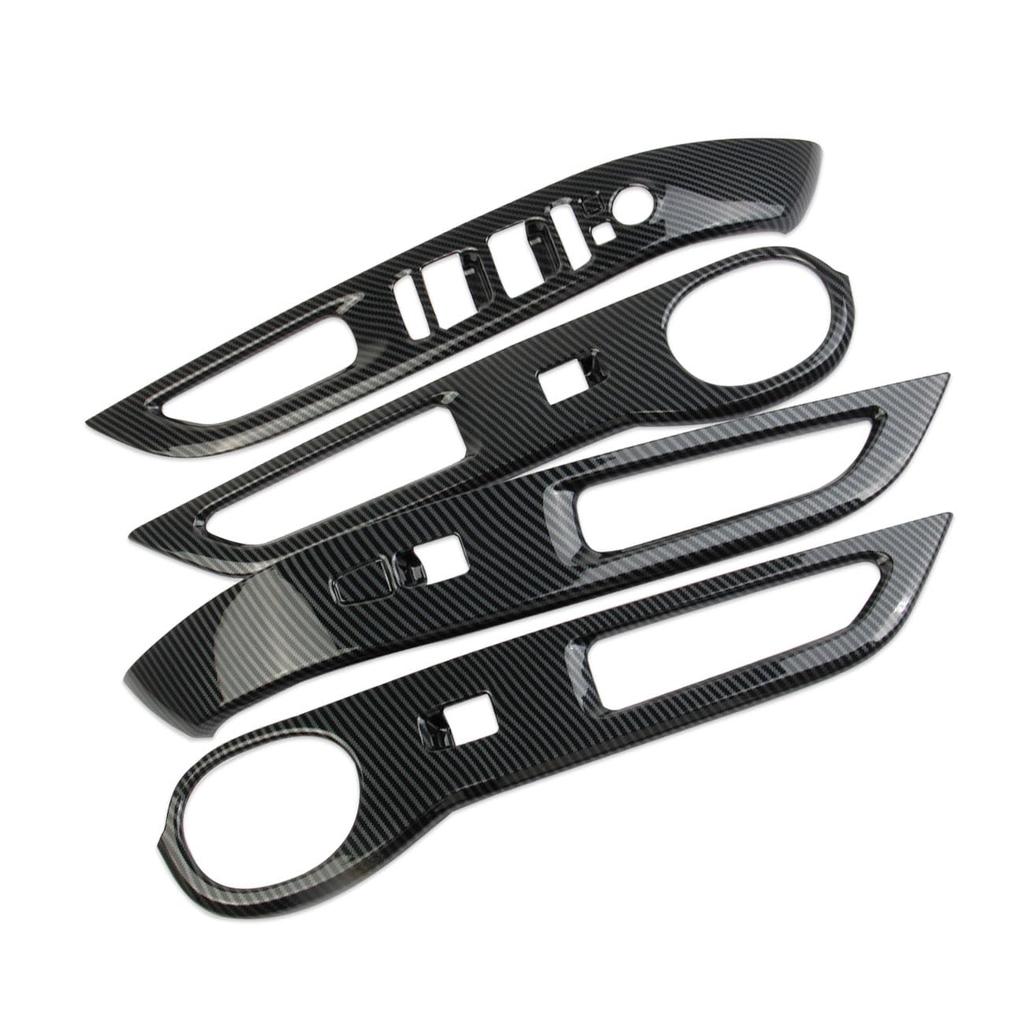 Korlot Carbon Fiber 4-Door Window Lift Trim Switch Panel Cover Trim for Hyundai Santa Cruz 2022-2024